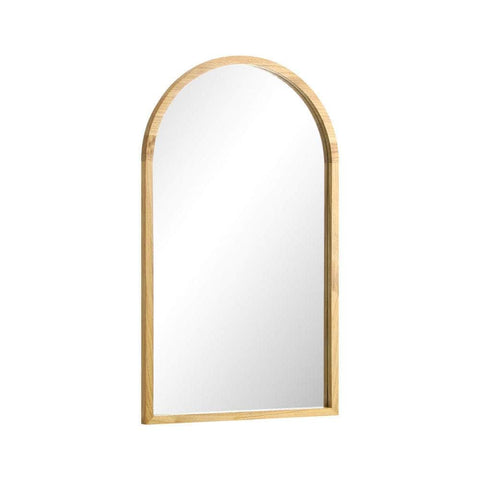 Wall Mirror Wooden Frame Arched 86 x 50cm