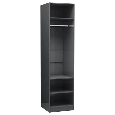 Wardrobe High Gloss Grey  Chipboard