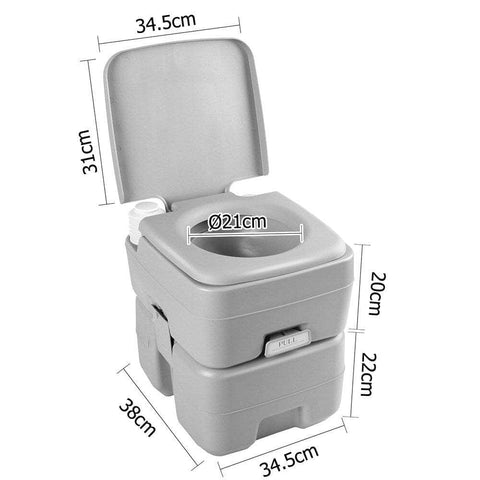 20L Portable Camping Toilet Flush Potty Boating With Bag