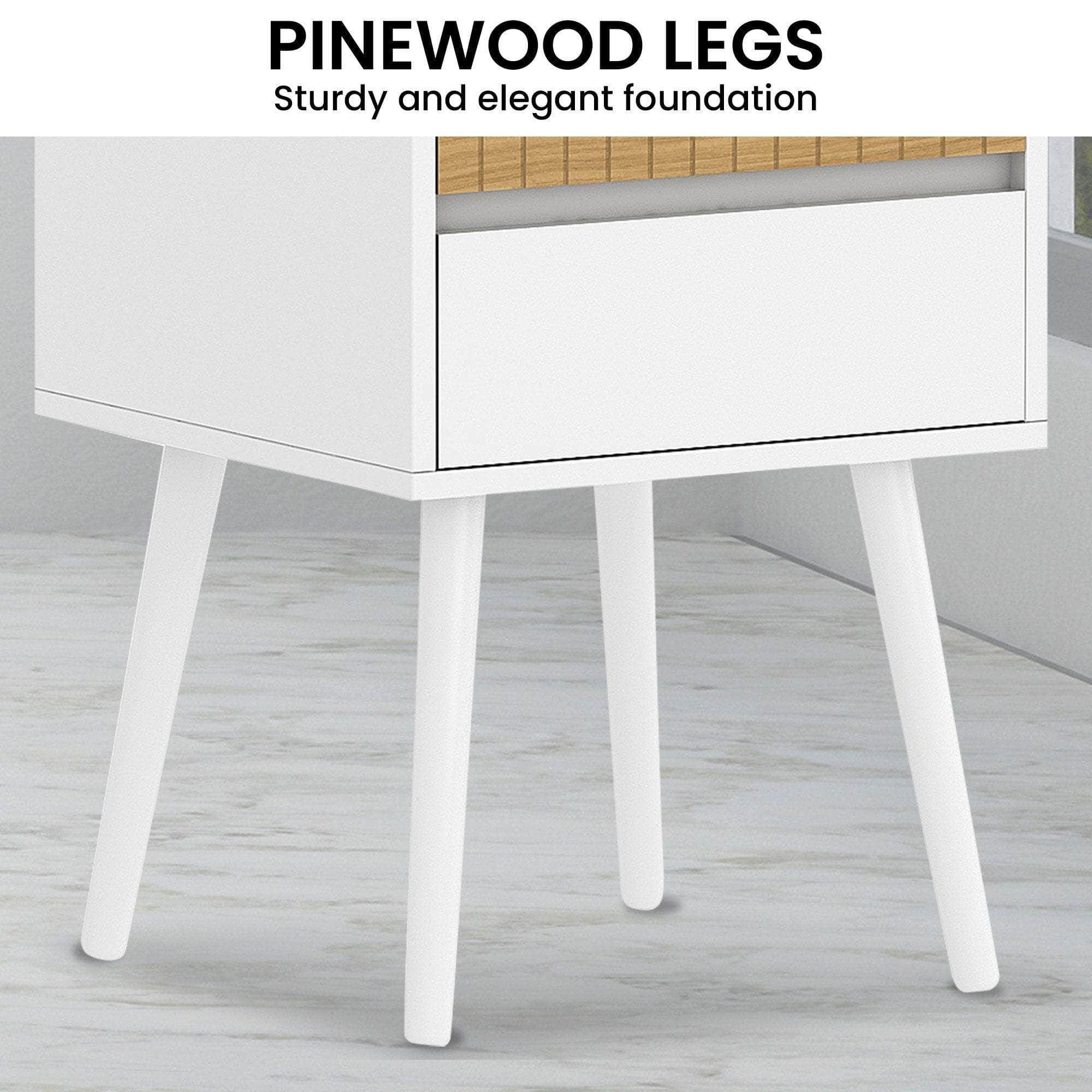 White Nightstand Versatile Bedside Table