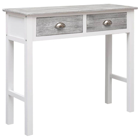 wood Console Table-Grey