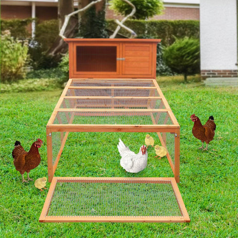 Wooden Chicken Coop & Rabbit Hutch - Rectangular Design.