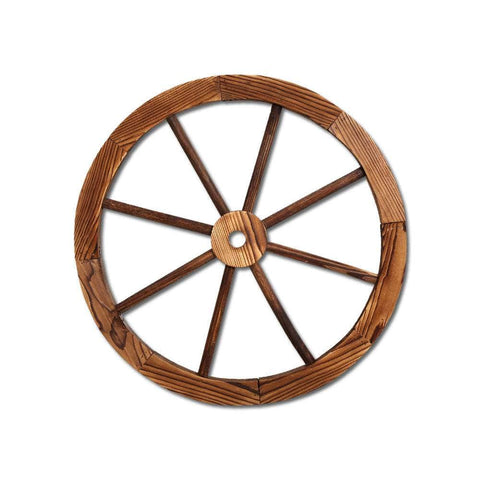 Garden Decor Outdoor Ornament Wooden Wagon Wheel