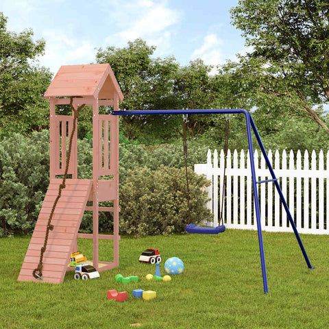 Woodland Explorer: The Ultimate Playhouse with Climbing Wall Swing