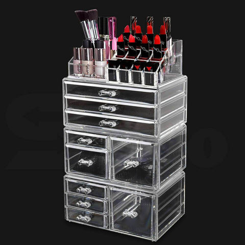 beauty products 10 Drawers Clear Acrylic Cosmetic Makeup Organizer Jewellery Box