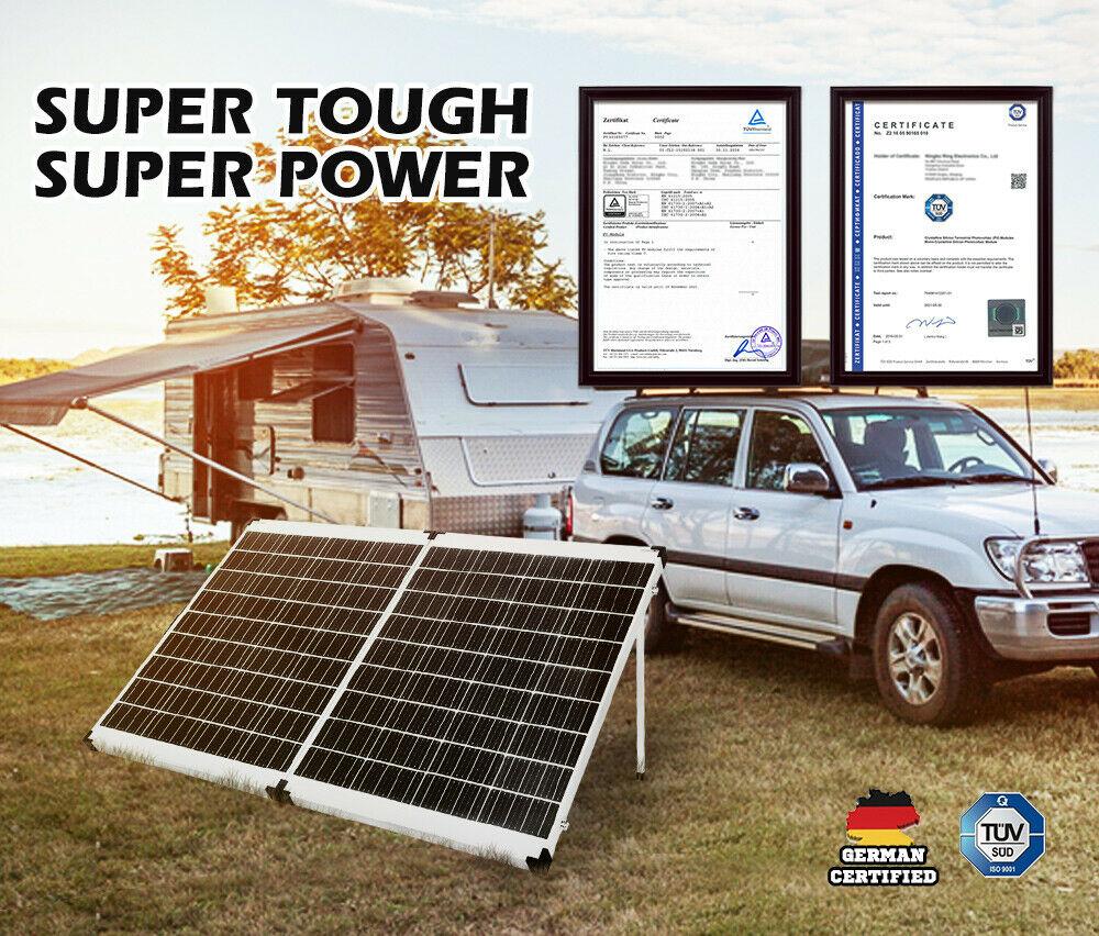 12V 300W Folding Solar Panel Kit Caravan Boat Camping Power Mono Charging Home