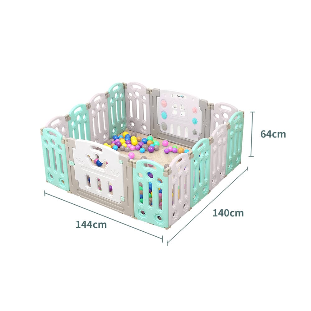 14 Panels Kids Baby Playpen Foldable Safety Gate Play Yard Fence