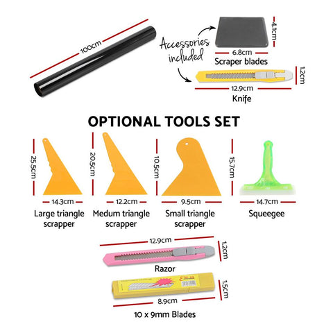 Window Tint Film Black Roll 15% Vlt Home 100Cmx30M Tinting Tools Kit