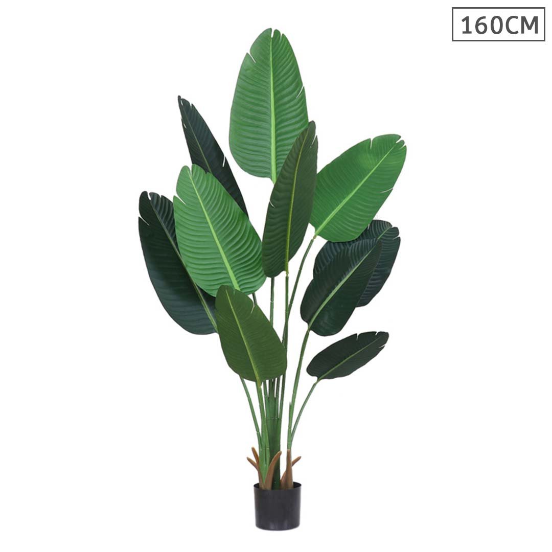Artificial Plants 160cm Artificial Green Indoor Traveler Banana Fake Decoration Tree Flower Pot Plant