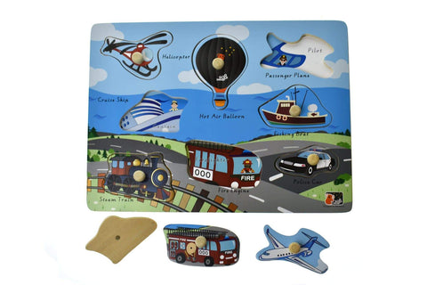 toys for above 3 years above 2 in 1 TRANSPORT PEG PUZZLE