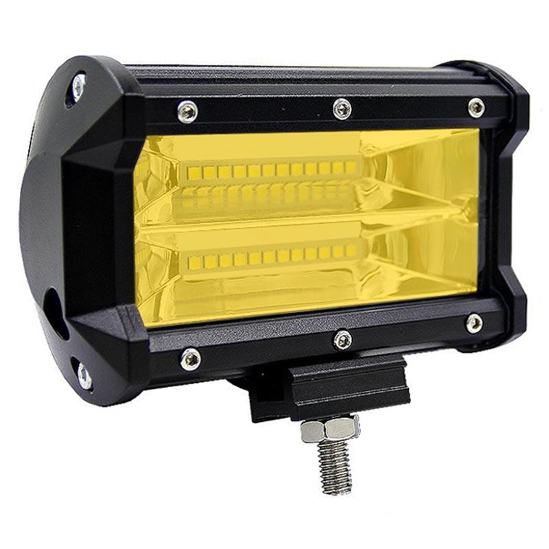 Fatherday-auto accessoirs 2x 5inch Flood LED Light Bar Offroad Boat Work Driving Fog Lamp Truck Yellow