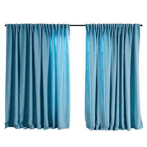 Living Room 2X Blockout Premium quality Curtains blue 240CM x 230CM