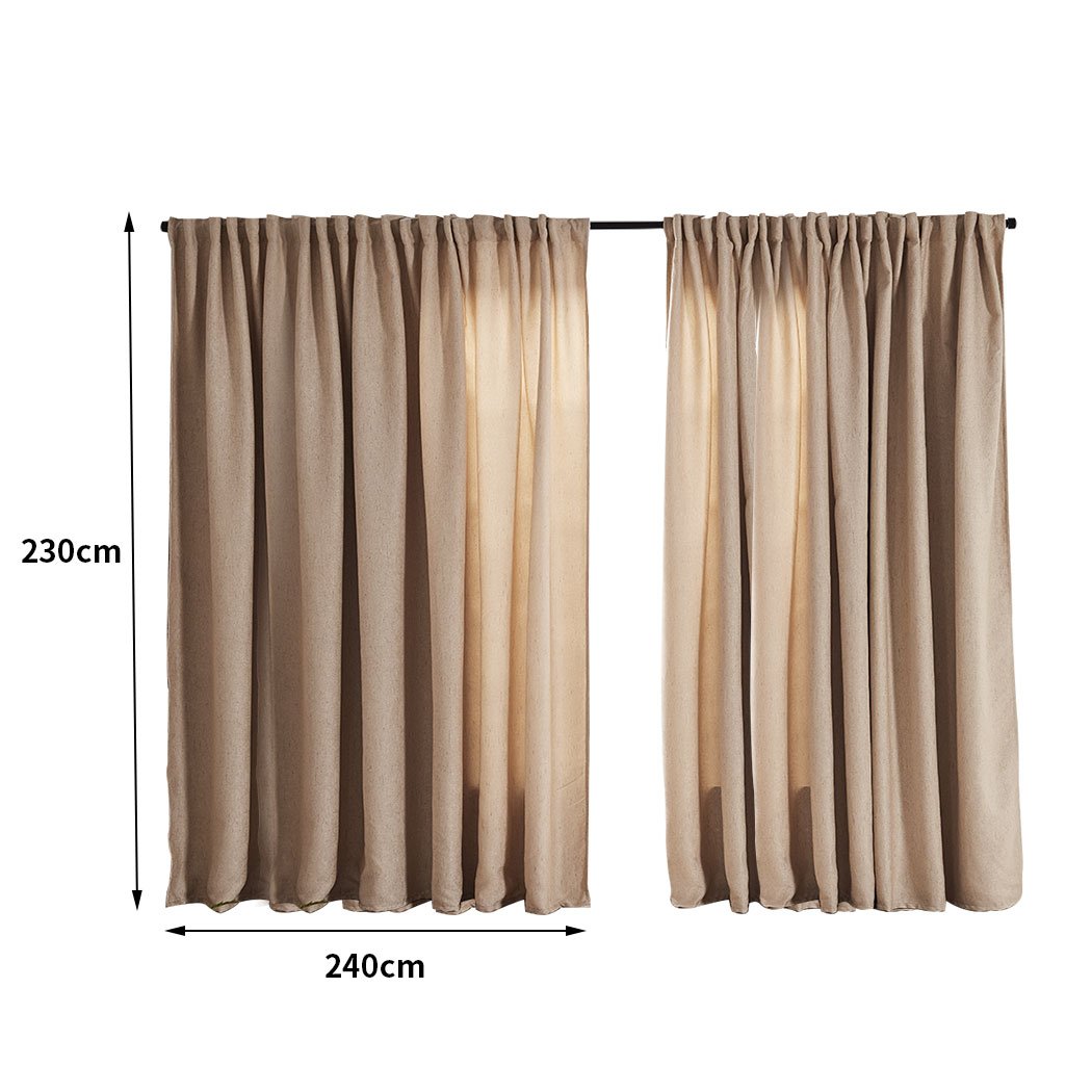 Living Room 2X Blockout Premium quality Curtains buff 240CM x 230CM