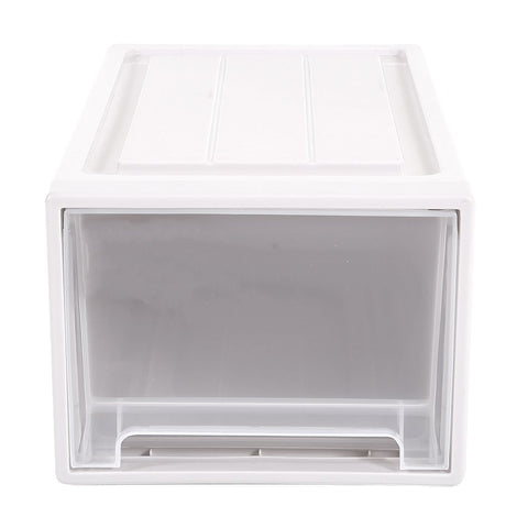 2x Plastic Wide Drawer Shoes Storage Boxes