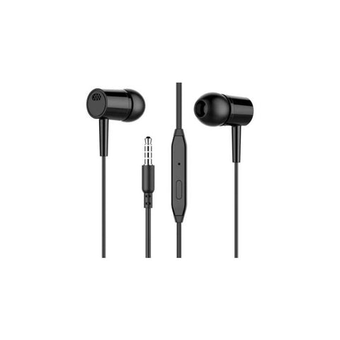 3.5mm In-ear Wired Earphone With Mic Earbuds-Black