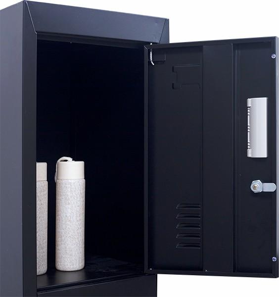 Storage 3-digit Combination Lock 4 Door Locker for Office Gym Black