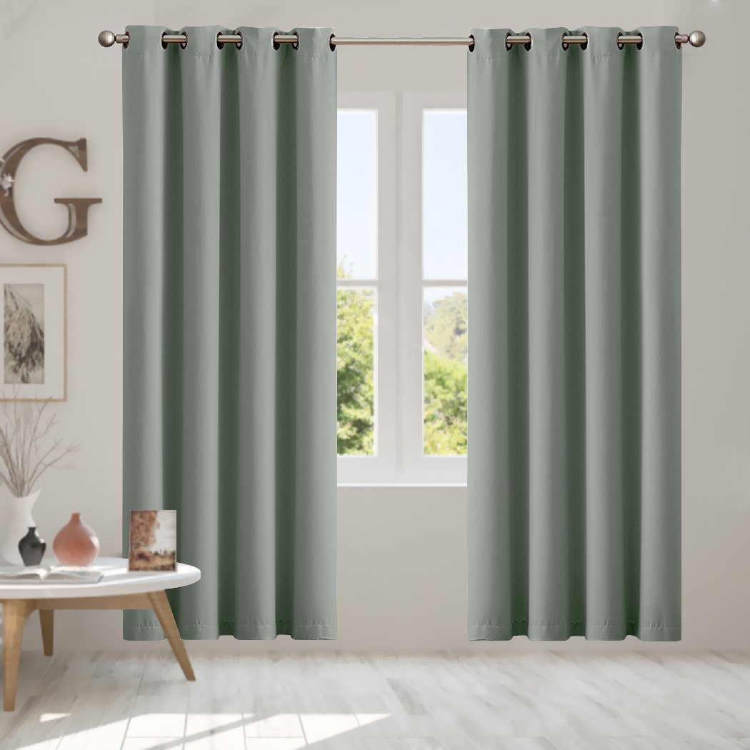 living room 3 Layers Eyelet Blockout Curtains 140x230cm Grey