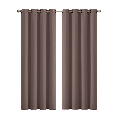 living room 3 Layers Eyelet Blockout Curtains 140x230cm Taupe