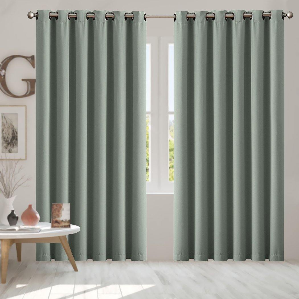 living room 3 Layers Eyelet Blockout Curtains 240x230cm Grey