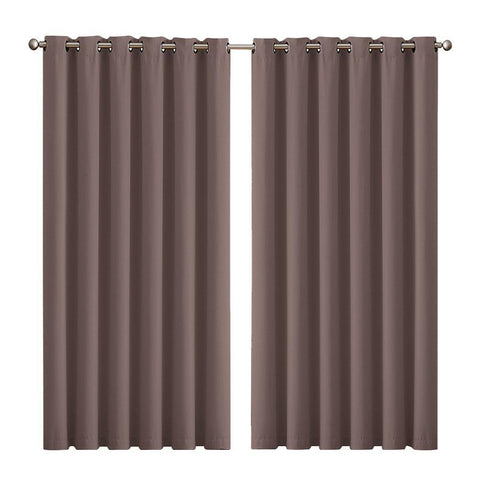 living room 3 Layers Eyelet Blockout Curtains 240x230cm Taupe