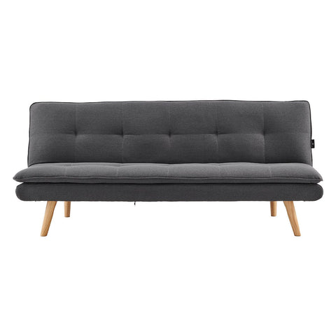 indoor furniture 3 Seater Linen Sofa Bed Couch Lounge Futon - Dark Grey
