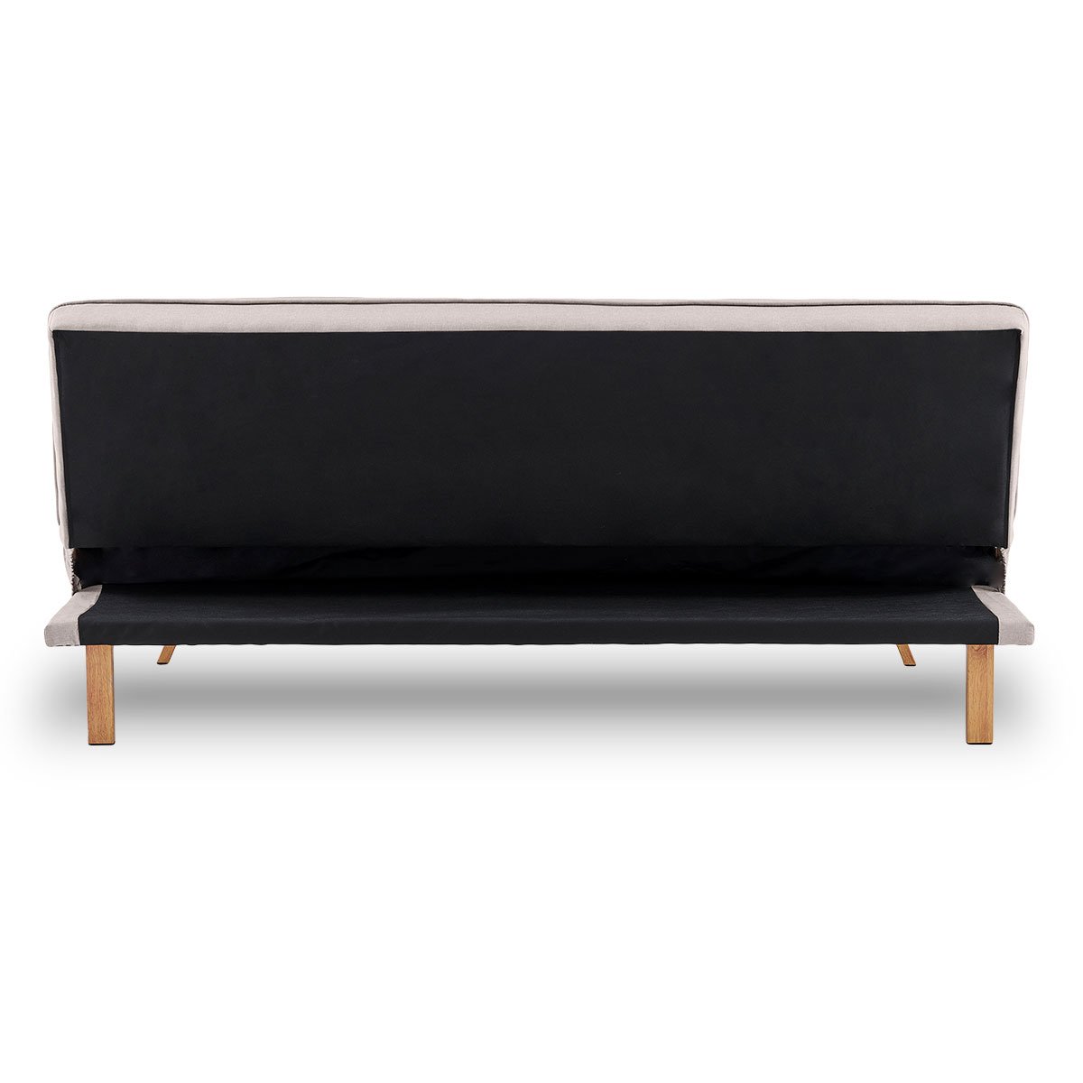indoor furniture 3 Seater Modular Linen Fabric Sofa Bed Couch Futon - Beige