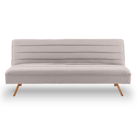 indoor furniture 3 Seater Modular Linen Fabric Sofa Bed Couch Futon - Beige