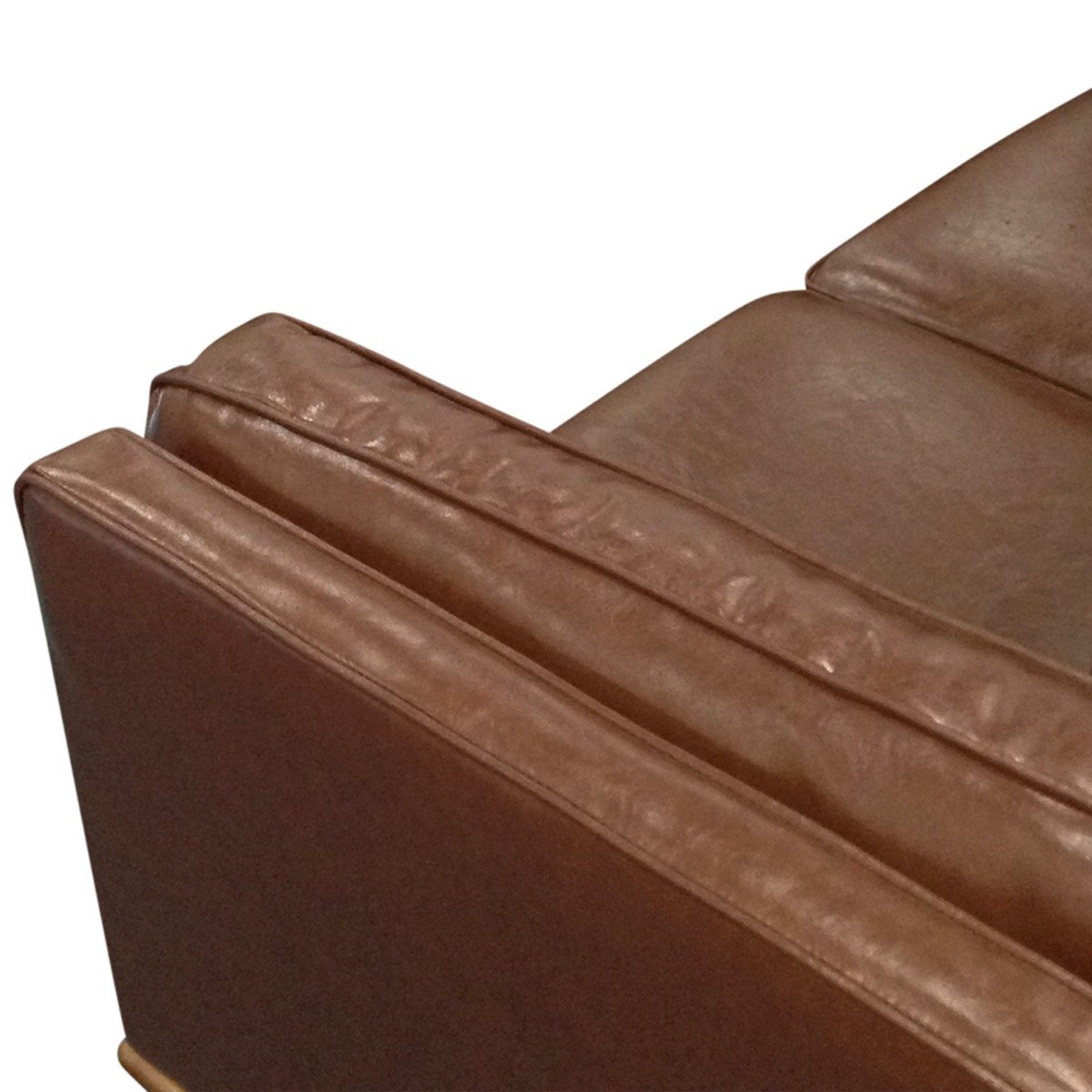 Sofas 3 Seater Stylish Leatherette Brown York Sofa