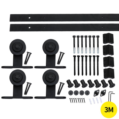 Living Room 3M Antique Double Sliding Barn Door Roller Kit