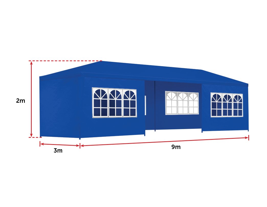 Shading 3x9m Wedding Outdoor Gazebo Marquee Tent Canopy Blue