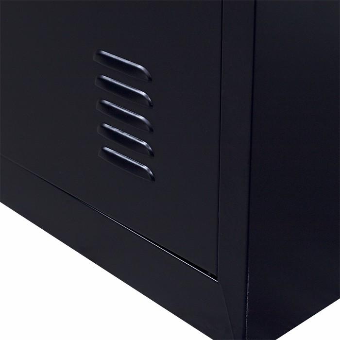 Storage 4-Door Vertical Locker for Office Gym Shed School Home Storage Black
