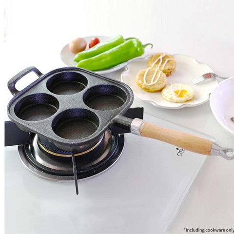 4 Mold Cast Iron Breakfast Fried Egg Pancake Omelette Fry Pan 1pcs/ 2pcs