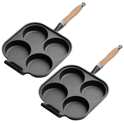 4 Mold Cast Iron Breakfast Fried Egg Pancake Omelette Fry Pan 1pcs/ 2pcs