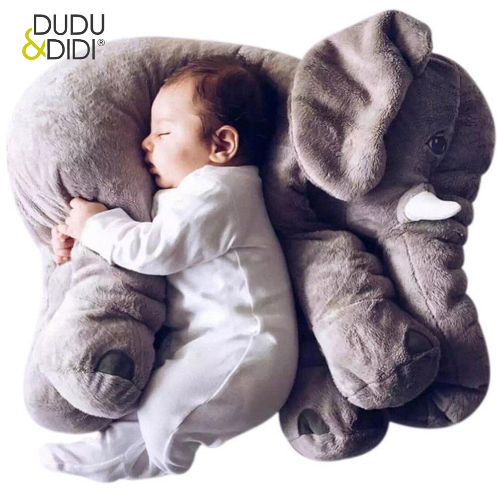 60CM  Elephant Plush Pillow Infant Soft For Sleeping Stuffed Animals  Grey