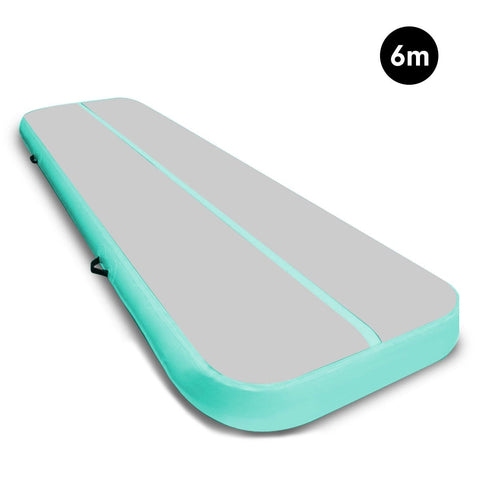 6M X 2M Air Track Gymnastics Mat Tumbling Exercise - Grey Green