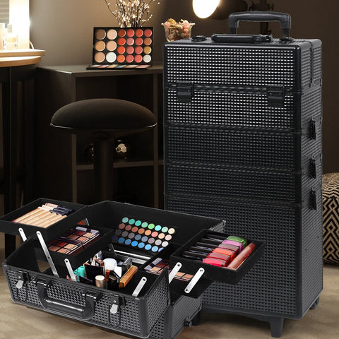 Beauty Products 7-In-1 Professional makeup trolley Black