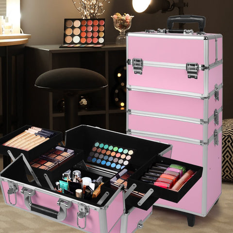 Baby Products 7-In-1 Professional makeup trolley Pink