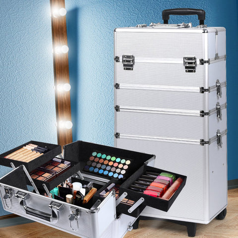 Baby Products 7-In-1 Professional makeup trolley Silver