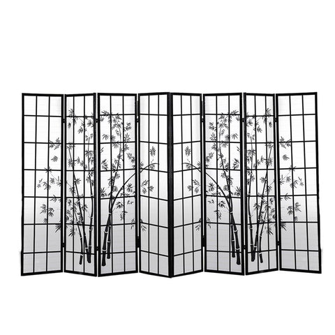 living room 8 Panel Free Standing Foldable  Room Divider Privacy Screen Bamboo Print