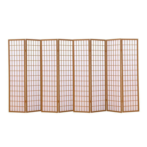 living room 8 Panel Free Standing Foldable  Room Divider Privacy Screen Wood Frame