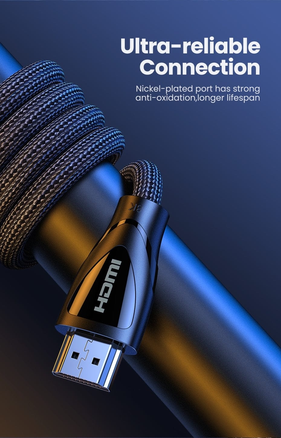 8K 60 HZ HDMI 2.1 A M/M Cable with Braided 10M