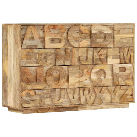 vidaxl90- Alphabet Cabinet with 6 Drawers 120x35x79 cm Solid Mango Wood