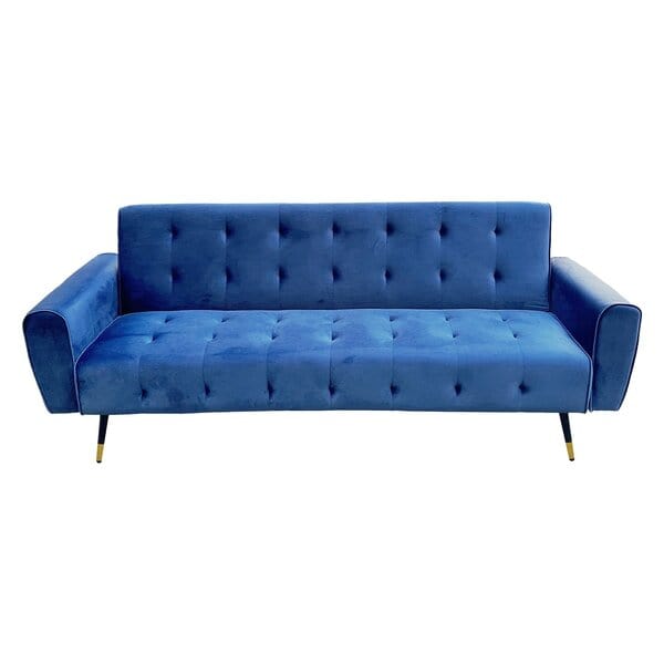Ava Tufted Velvet Sofa Bed by Sarantino - Green/Light Grey/Dark Grey/Blue