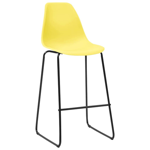 Bar Chairs 2 pcs Yellow Plastic