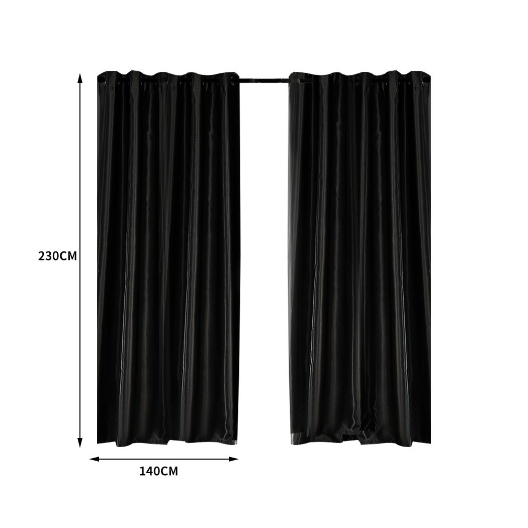 living room Bedroom Blockout Curtains Black 140CM x 230CM
