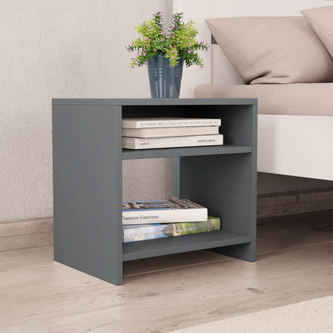 Bedside Cabinet Grey 40x30x40 cm Chipboard