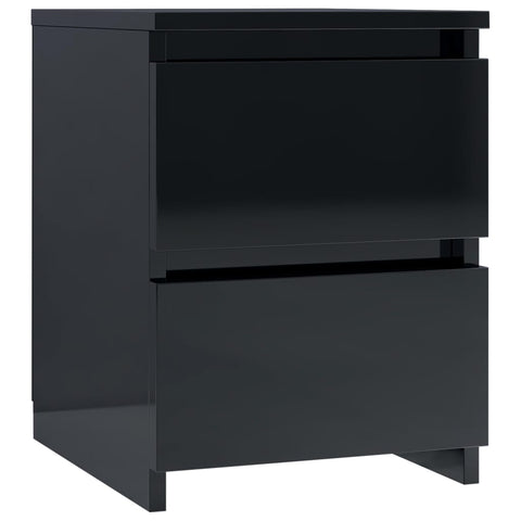 Bedside Cabinet High Gloss Black -Chipboard