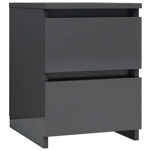 Bedside Cabinet High Gloss Grey  Chipboard