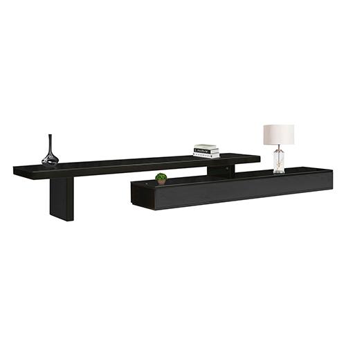 Storage Black colour TV Cabinet glossy MDF Entertainment unit with Extendable three Storage Drawers