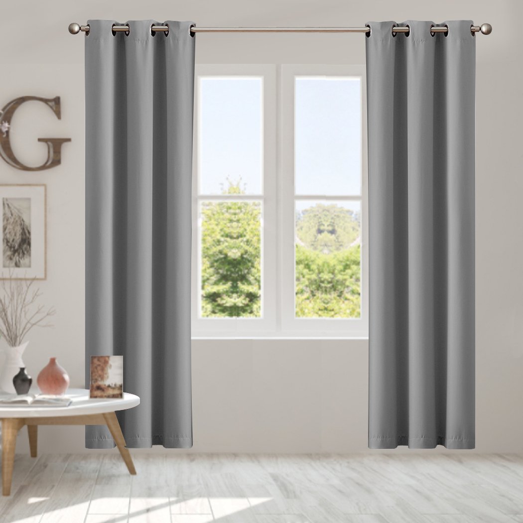living room Blockout Curtain Blackout Curtains Eyelet Room 102x241cm Grey